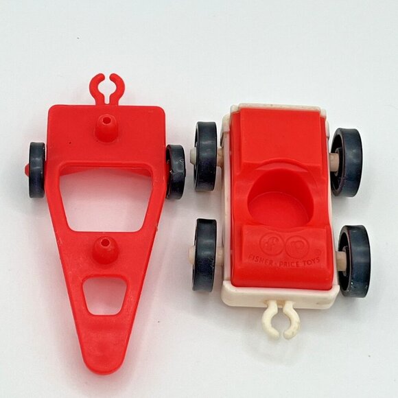 Vintage 1968 Fisher Price Little People Wood Camper 686 Car Wooden Boy & Dog - Picture 13 of 16